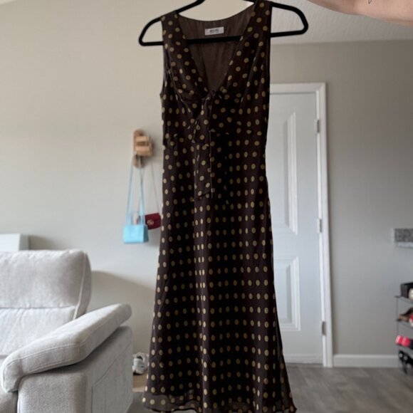 Rare Vintage 100% Silk, Made in Italy Moschino Cheap & Chic Polkadot Dress - Picture 1 of 9